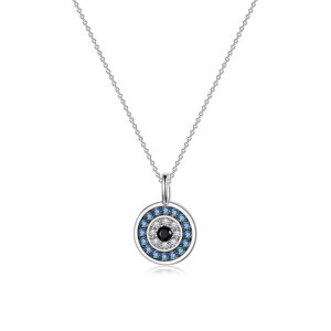 Reiki Harmony Sterling Silver Evil Eye Pendant Necklace