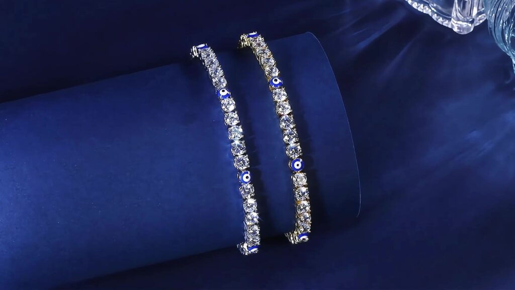 Reiki Harmony Evil Eye Resin Tennis Bracelet1