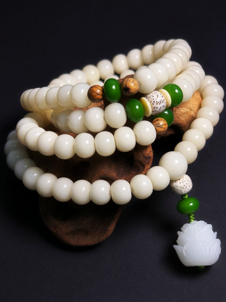 Reiki Harmony Serenity Bodhi Stone Mala Lotus of Enlightenment