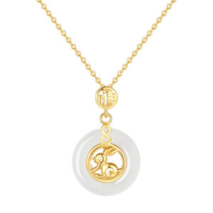 Reiki Harmony Aura Zodiac Collection: Lunar Whisper Rabbit Pendant