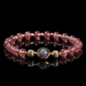 Aetherial Bloom Strawberry Moonstone Bracelet